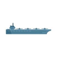 vetor plana do ícone do porta-aviões de guerra. navio da marinha