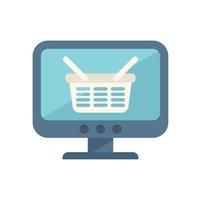 vetor plano do ícone da cesta da loja da loja. pagamento digital