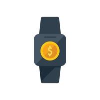 vetor plano de ícone de dinheiro online smartwatch. pagamento em casa