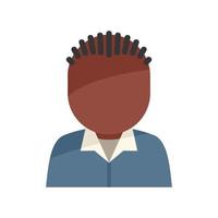vetor plana de ícone de estudante africano. grupo adulto