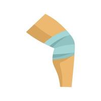 vetor plano de ícone de bandagem de joelho. acidente de ferimento