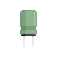 vetor plana de ícone de capacitor de transistor. resistor elétrico