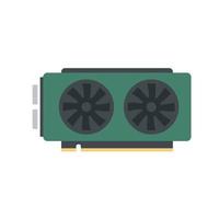 vetor plana de ícone de hardware de placa de vídeo. ventilador gpu