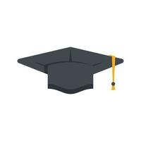 vetor plana de ícone de chapéu de formatura. diploma de faculdade
