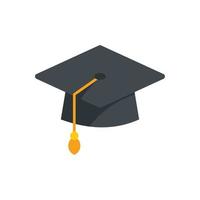 vetor plano de ícone de chapéu de grau. diploma universitário