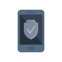 vetor plana do ícone de proteção do smartphone. telefone online
