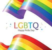 realista detalhado 3d lgbtq banner de cartaz de cartão feliz dia do orgulho. vetor