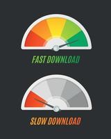 conjunto de velocidade de download do indicador de nível de cor. vetor