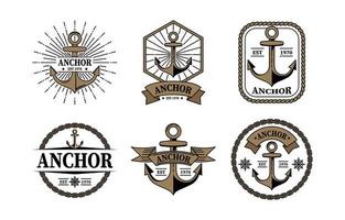 logotipo da âncora do navio vetor