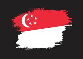 bandeira grunge angustiada de singapura vetor