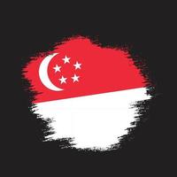 vetor de bandeira suja de singapura vintage