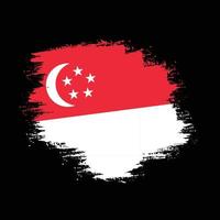 vetor de bandeira suja de singapura vintage