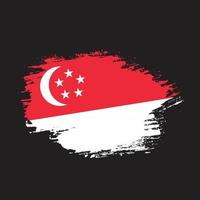 design de vetor de bandeira de singapura estilo vintage