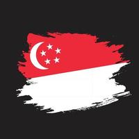 vetor de bandeira abstrata de singapura de textura grunge vintage