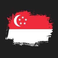 novo vetor de bandeira suja de singapura efeito de pincel