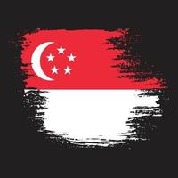 vetor de bandeira colorida de pintura à mão de singapura