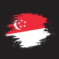 vetor de bandeira de singapura de pintura à mão