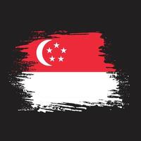 vetor de bandeira de singapura de efeito de pincel profissional