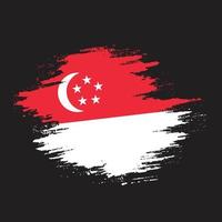 efeito de pincel vetor de bandeira de textura grunge de singapura