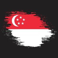 novo vetor de bandeira de singapura de textura grunge splash