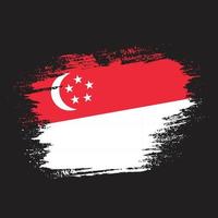 vetor de bandeira de singapura respingo de textura grunge