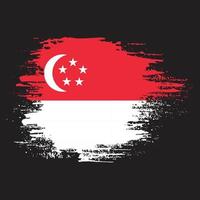 vetor de bandeira de singapura de textura grunge profissional angustiado