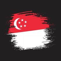 novo vetor de bandeira grunge angustiado de singapura