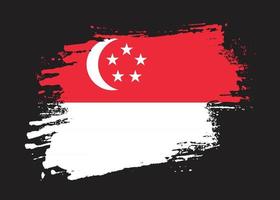 vetor de bandeira de singapura desbotado de textura grunge