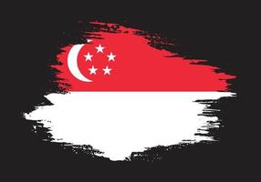 novo vetor de bandeira grunge desbotada de singapura