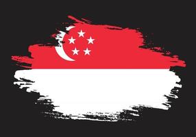 vetor abstrato colorido da bandeira da textura do grunge de Singapura