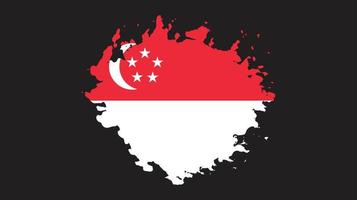 vetor de bandeira de singapura pincelada de tinta