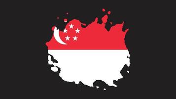 vetor de bandeira de traçado de pincel de singapura