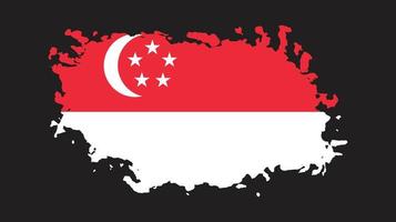 pintura pincelada textura grunge vetor de bandeira de singapura
