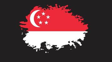vetor de bandeira de singapura pincelada
