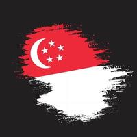 vetor de bandeira de modelo de traçado de pincel de pintura singapura