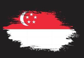 vetor grunge pincelada vetor de bandeira de singapura