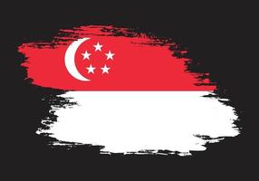 vetor de bandeira de singapura pincelada grossa