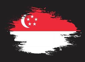 vetor de bandeira de cingapura com raia de tinta profissional