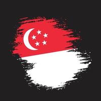 vetor de bandeira de singapura pincelada de tinta grunge