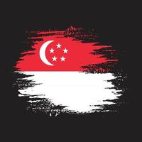 imagem vetorial de bandeira de singapura pincelada grátis vetor