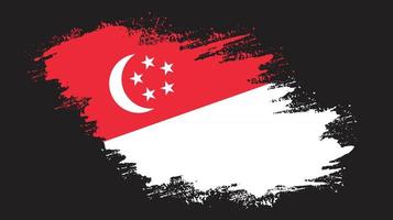 vetor de bandeira de singapura de moldura de pincel