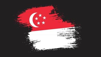 vetor de bandeira de singapura pincelada moderna