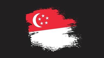 vetor de bandeira de singapura quadro de pincelada moderna