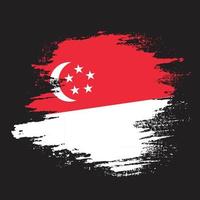 vetor de bandeira de singapura de traçado de pincel isolado