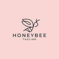 modelo de ícone de design de logotipo de abelha de mel vetor