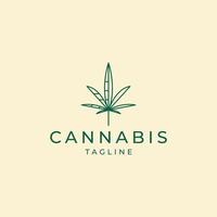 vetor de ícone de design de logotipo de cannabis