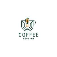 vetor de ícone de design de logotipo verde café