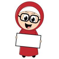 desenho de linda garota com hijab vetor