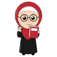 desenho de linda garota com hijab vetor