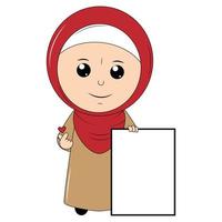 desenho de linda garota com hijab vetor
